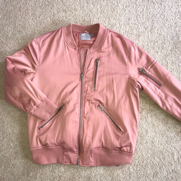 dusky pink bomber jacket